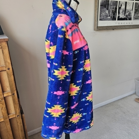 Southern Fried Chics Neon Nights Aztec Sherpa Sz. L - Picture 6 of 8